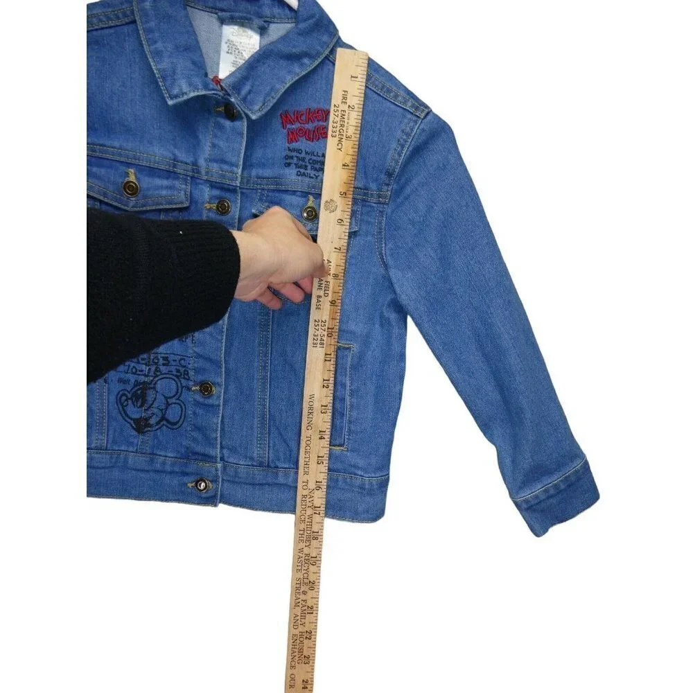 Disney Brand Original Mickey Mouse Denim Jacket Embroidered Size 5/6‎ Unisex